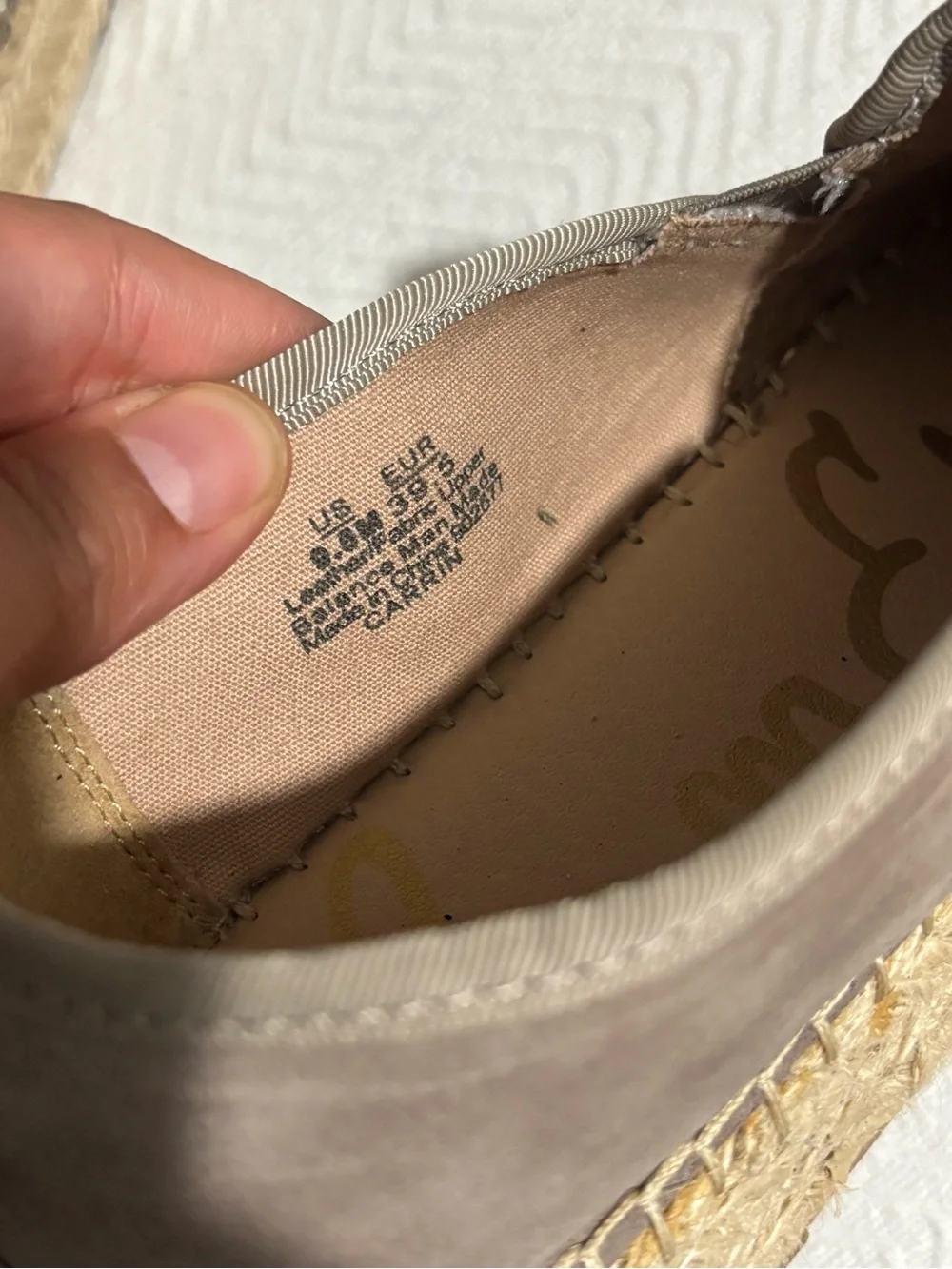 Sam Edelman Taupe Slip-On Espadrille Flats